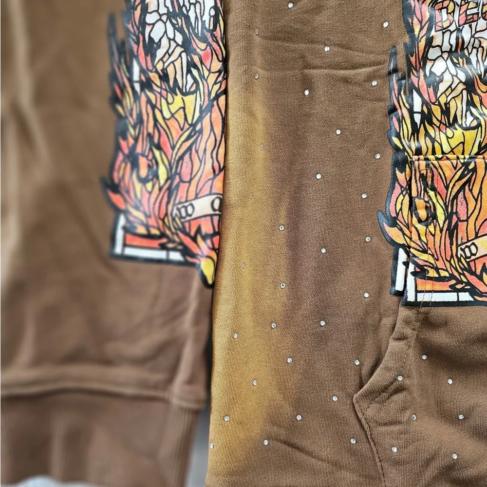 Who Decides War Men’s Flame Graphic Hoodie - Picture 8 of 9